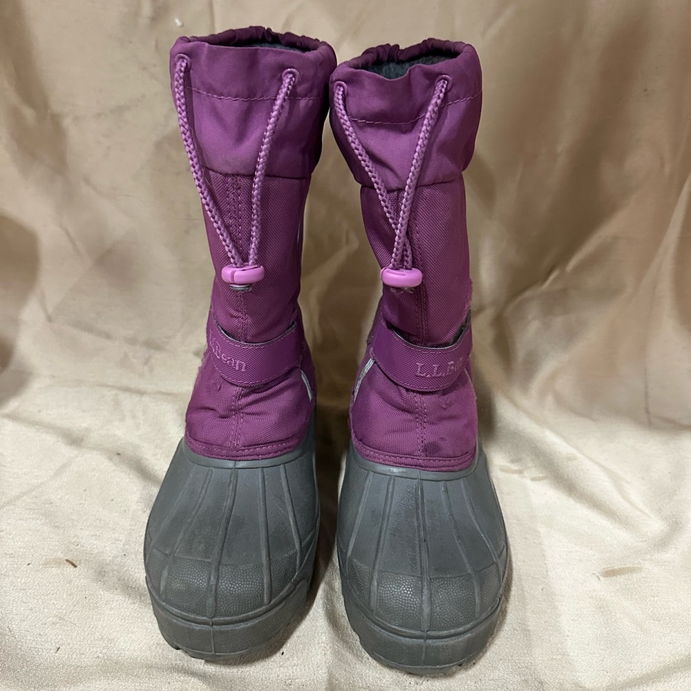 L.L. Bean Plum and Charcoal Duck Boots